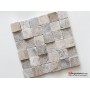 Traverten Eskitme Gümüş Duvar Taşları 5x5cm - DT1557
